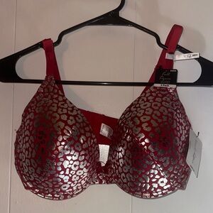 Stylish Hot Pink and Silver Women's Bra By French Affair, 36DD, NWT